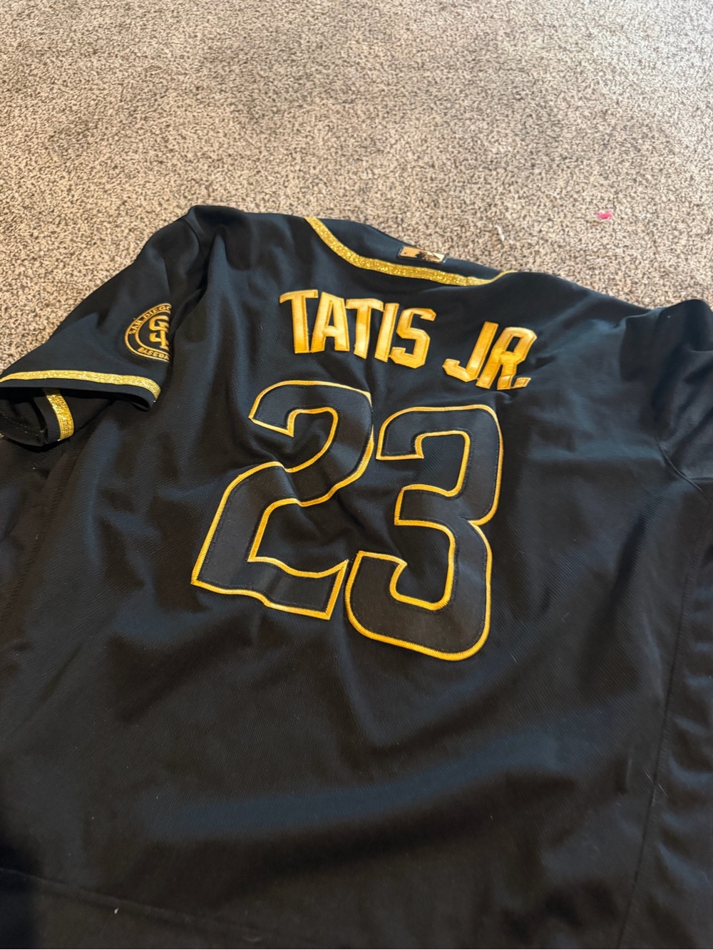 Nike Black and Gold Padres Baseball Jersey - Picture 4 of 4